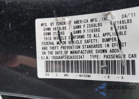 2012 Acura Tl 3.5 from USA, damaged, VIN 19UUA8F56CA005347